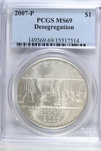 2007 P Desegregation- Little Rock HS -PCGS MS69 Modern Commem Silver Dollar - Picture 1 of 2