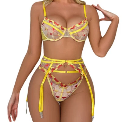 Женское сексуальное белье кружева Кокетливый бюстгальтер стринги комплект Sleepwear нижнее белье ночная одежда - Изображение 1 из 2