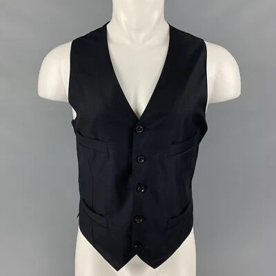 GIORGIO ARMANI Size 40 Navy Wool Cashmere Buttoned Vest - Image 1 of 4