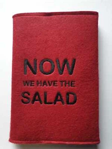 Buch- Notizbuch- Kalender-Hülle A5 * Filz bestickt * NOW...SALAD * Farbauswahl - Bild 1 von 14