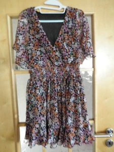 Kleid Damen Gr. 36 Neuwertig Schwarz mit Blumen - Bild 1 von 2