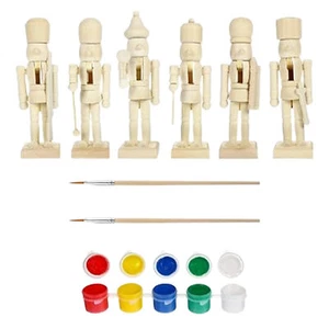 Unpainted Nutcracker DIY Blank Wooden Soldier Ornament Nutcracker Figures - Picture 1 of 9