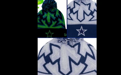 NFL Даллас ковбои Glowflake вязаный шляпа Beanie New Era зимняя кепка один размер подходит всем - Изображение 1 из 4