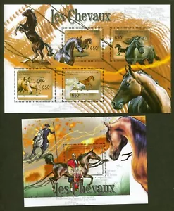 Central African Rep. # 1529 & 1553 Horses Sheet of 4 + S/S VF/XF MNH SCV: $20.15 - Picture 1 of 1