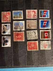 14 fine used Canadian small stamps, nice ones, $1.25 only, discount shipping! - Picture 1 of 1