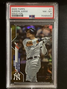 2020 Topps Series 1 Aaron Judge Gold Foil Parallel Card #7 Yankees PSA 8 NM-MT