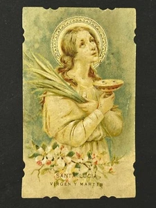 heilige karte chromolithographie santino bild pieuse "SANTA LUCIA" - Bild 1 von 2