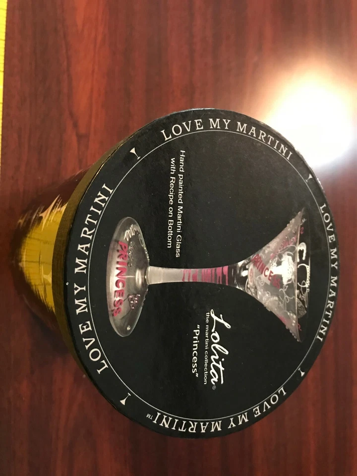 Lolita Martini Glass Princess Hand Painted Recipe on Bottom