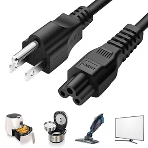 5 Ft 3 Prong AC Power Cord Cable Plug For Computer PC Laptop Monitor Dell Xbox - Picture 1 of 6