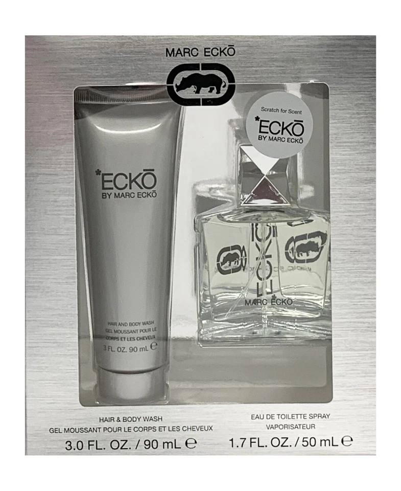 Marc. Juego de regalo Ecko Silver para hombre 1,7 oz EDT + 3 oz gel de baño 2 piezas Foto 1 de 1