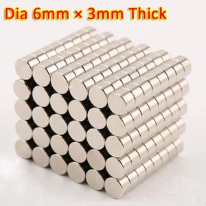 N35 Magnets 6x3mm Disc Magnet Rare Earth Disk Ring Super Strong Craft - Picture 1 of 6