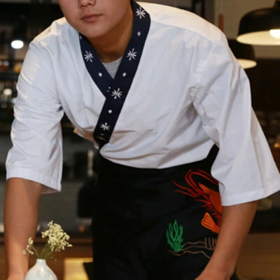 Happi Sushi Chef Coat Serving Short Kimono Sushi Chef Jacket  Hotel Uniform Hot - Image 1 of 2