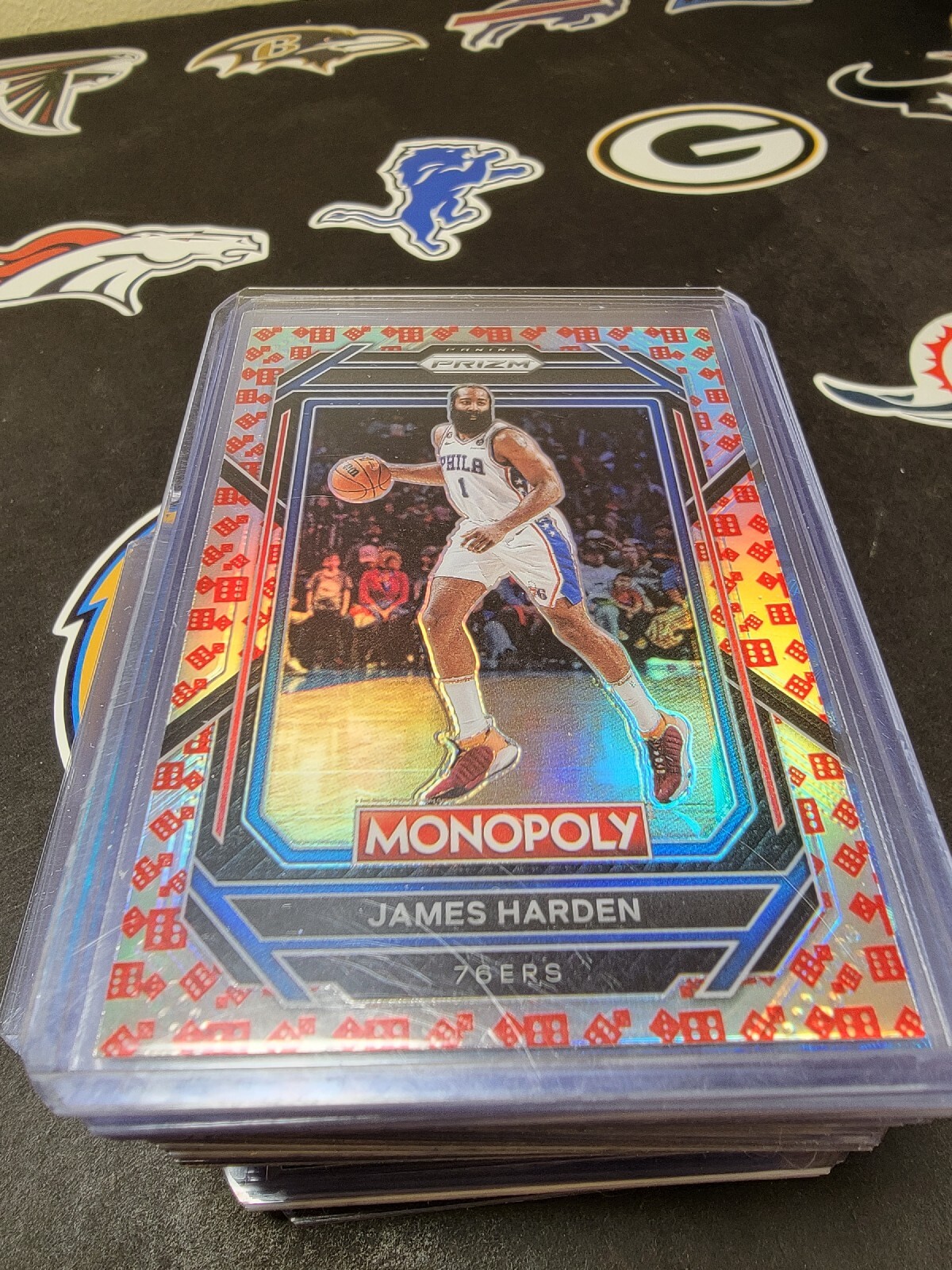 James Harden 2022 Prizm Monopoly Red Dice SSP #68 76ers