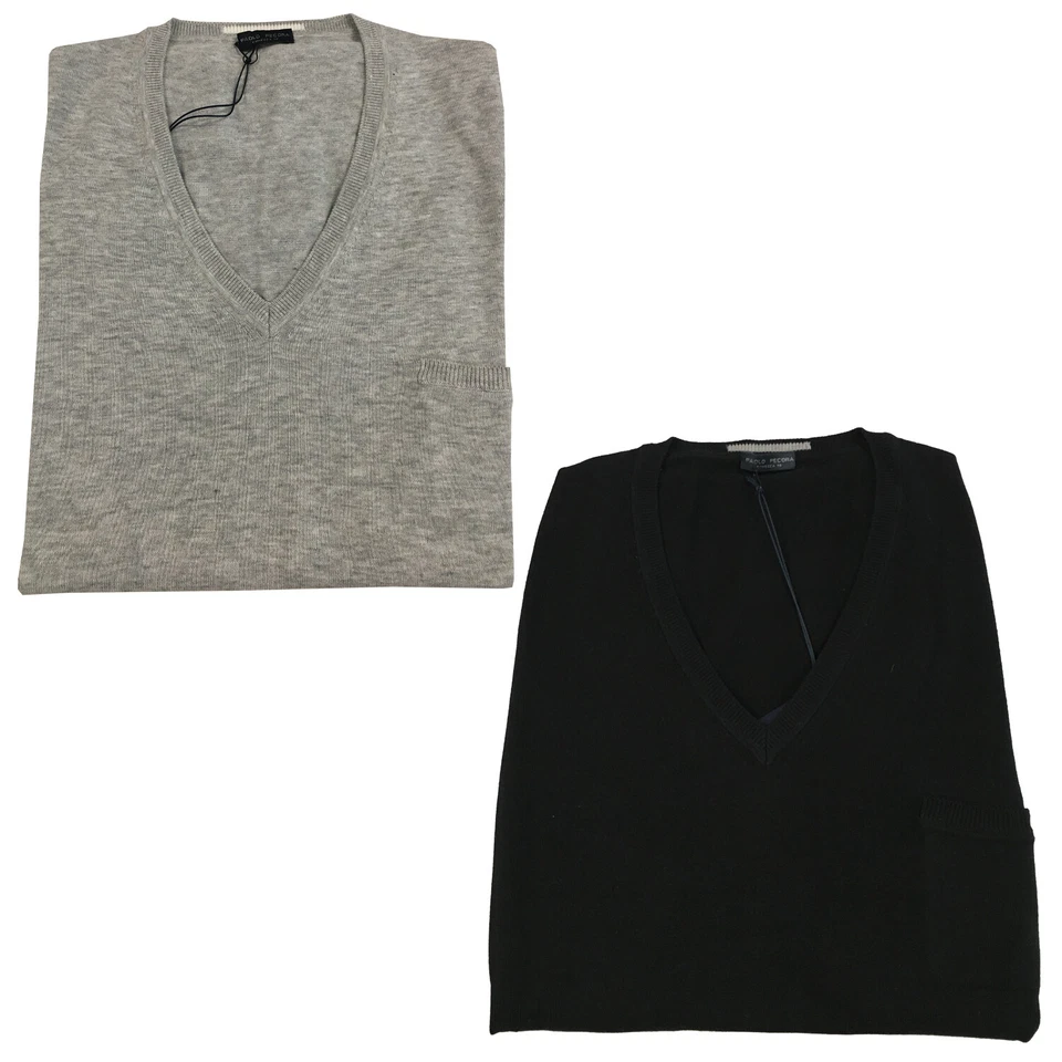 PAOLO PECORA gilet uomo slim con taschino cotone fin 16 100% cotone - Immagine 1 di 1