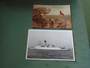 TWO RN ROYAL NAVY DESTROYER HMS ANTRIM NOW ALMIRANTE COCHRANE CHILE PHOTOGRAPHS - Picture 1 of 4