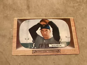 1955 Bowman #1 Hoyt Wilhelm HOF New York Giants Baseball Card - EX - Lite Corner - Picture 1 of 2
