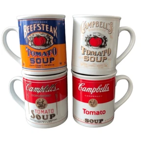 Vintage Campbell’s Soup 125th Anniversary Mug Collection Lot of 4 Classic Design - Picture 1 of 14