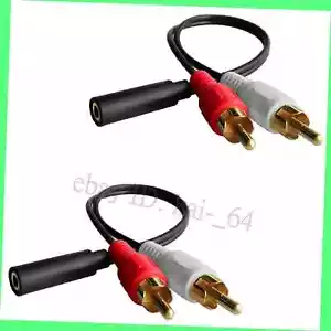 Y Connector Audio Cable 3.5mm Audio Female to 2 RCA Male Stereo Cable Compatible - Picture 1 of 6