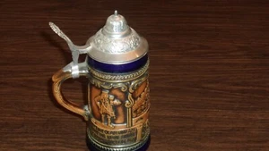 Vtg German Lidded Beer Stein Pewter Lid Alt Heidelberg Du Feine City Germany  - Picture 1 of 10
