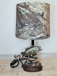 Mossy Oak Woodtone Large Mouth Bass Table Accent Lamp Camouflage Shade Camo - Picture 1 of 10