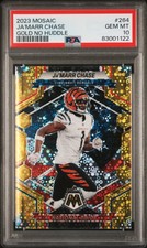 2023 Panini Mosaic #264 Ja'Marr Chase Gold No Huddle /10 National Pride Bengals