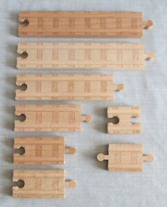 THOMAS AND FRIENDS WOODEN RAILWAY STRAIGHT ROAD & TRAIN TRACK + ADAPTERS LOT
