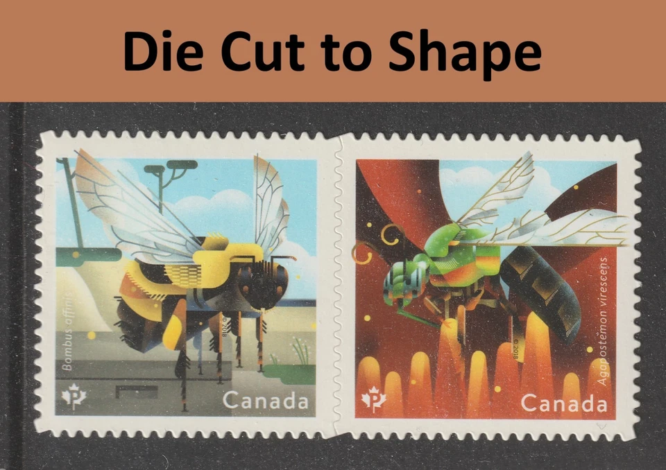 Canada 3100i Bees P horz DCTS pair B MNH 2018 - Image 1 of 1