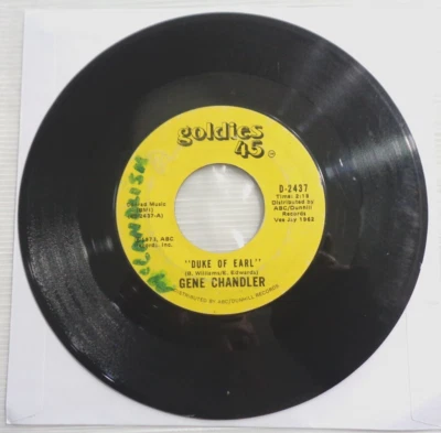 Gene Chandler: Duke Of Earl/Nite Owl 1973 Goldies 45 D-2437 Terre Haute Press G+ Foto 1 de 4