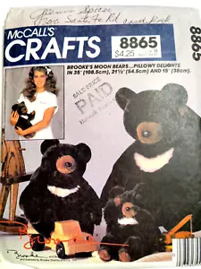 Peluche de oso de 35" 21" 15" McCalls 8865 patrón de costura artesanal McCall's Moon - Imagen 1 de 7