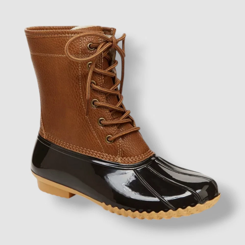 JBU BY JAMBU Womens Brown Water Resistant Maplewood Round Toe Duck Boots 6.5 M