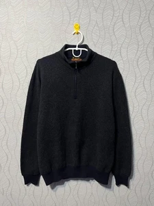 Loro Piana Roadster Pull 100% Cashmere Men's Gray 1/4 Zip Pullover Size 50 - Picture 1 of 12