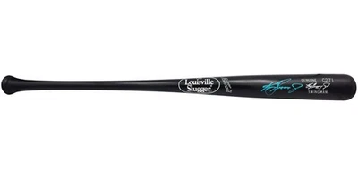 Ken Griffey Jr Mariners Signed In Teal Louisville Slugger Game Model Bat BAS - Image 1 of 3