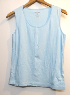 White Stag Tank Top Shirt Womens Large Blue Light 100% Cotton Stretch Classic - Image 1 of 4