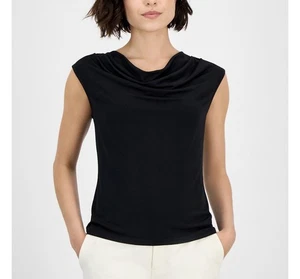 I.N.C. International Concepts Petite Sleeveless Cowlneck Top, Size M Deep Black - Picture 1 of 8