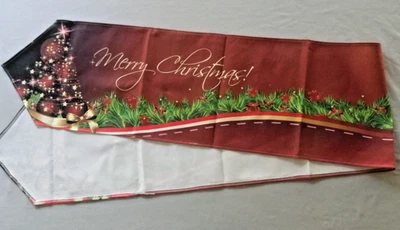 Large Christmas Runner "Merry Christmas" on Both Ends 86" x 13" - Image 1 of 4