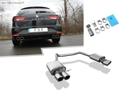 FOX Duplex Scarico Sportivo Seat Leon Pezzi 5F 2.0l Tdi Da 2013 Je 2x90mm Tondo - Immagine 1 di 4