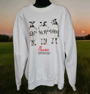 Rare Vintage Chick-fil-A Adult XL Sweatshirt Eat More Chikin Sweatshirt USA EUC  - Picture 1 of 12