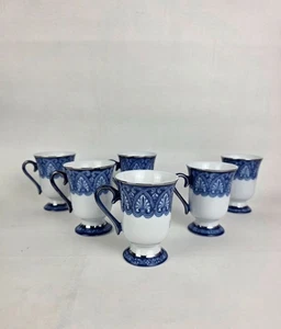 The Bombay Company in Tile Becher 6er Set blau & weiß Porzellan Kaffee Tee Regenc - Bild 1 von 8