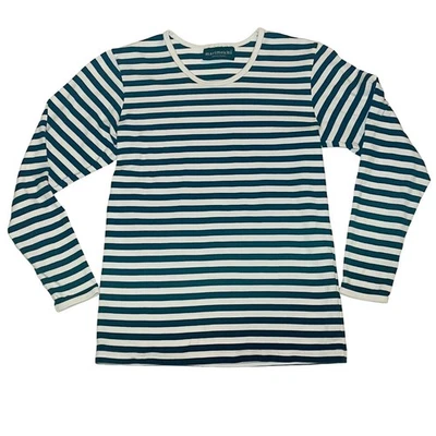 Top Marimekko Azul Marino y Blanco Rayas Manga Larga Talla XS Clásico Preppy Básico Foto 1 de 4