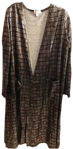 NWT LuLaRoe Large Metallic Silver Gold Elegant Collection Sarah Duster Cardigan - Picture 1 of 10