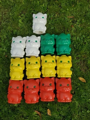 Juego de 13 cubiertas de luz de cadena molde soplado gato vintage autocaravana cámper patio tiki luces  Foto 1 de 4