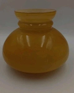 VINTAGE 1960S RETRO AMBER GLASS PENDANT CEILING LIGHT SHADE - Picture 1 of 6