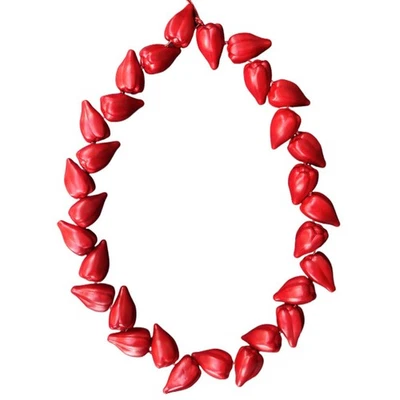 Red Resin Plastic Tribal Chief Ula Fala Necklace for Roman Reigns Costume - Image 1 of 2