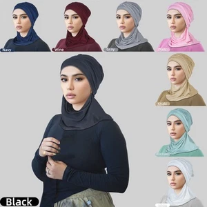 Sombreros de hiyab musulmán para mujer cubierta de cuello completo bufanda gorras turbante islámico pañuelo gorra - Imagen 1 de 24