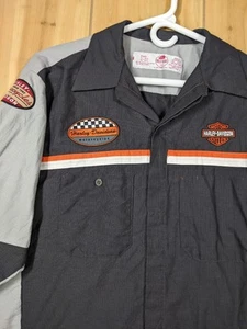 Harley Davidson Motorcycles Mechanic Shirt Large Bar Shield Red Kap Long Sleeve - Bild 1 von 9