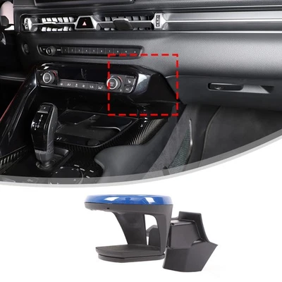 Soporte organizador de bebidas con anillo azul para automóvil ABS compatible con Toyota Supra 2019+ Foto 1 de 4