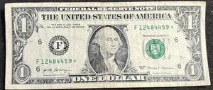2017 Atlanta $1 Bill Star Note ⭐️ Double 44’s Three Of A Kind 4’s Fancy Note - Picture 1 of 2