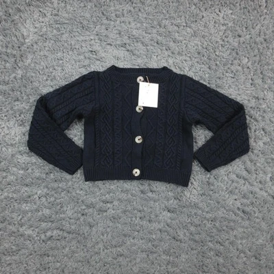 Analogie by Lil Legs Sweater Youth 6Y Navy Cable Knit Cardigan Button Front NWT - Image 1 of 4