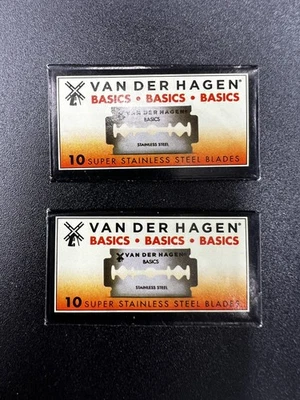 Hojas de afeitar Van Der Hagen de doble filo de acero inoxidable, 2 paquetes de 10 Foto 1 de 4