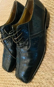 Scarpe David Eden in vera pelle di coccodrillo e lucertola nere da uomo taglia 10,5 $450 - Foto 1 di 6